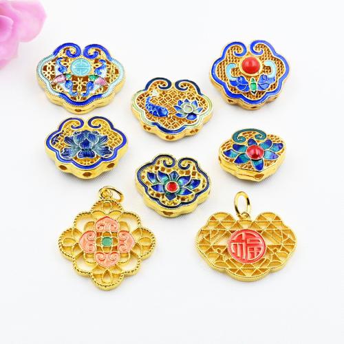 Perles bijoux en laiton, Plaqué d'or, DIY & styles différents pour le choix & émail, Vendu par PC