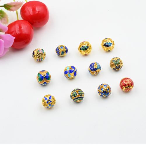 рондели и спейсеры из латуни, Латунь, Круглая, плакирован золотом, DIY & разные стили для выбора & эмаль & отверстие, продается PC