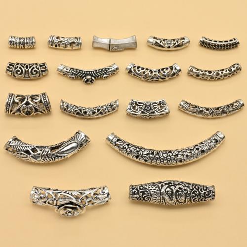 Tibetan Style Curved Tube Beads, antique silver color plated, DIY & different styles for choice, Sold By PC
