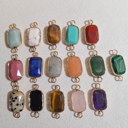 Gemstone Connector, with Brass, Geometrical Pattern, gold color plated, DIY & different materials for choice & faceted, 16x12mm, Sold By PC