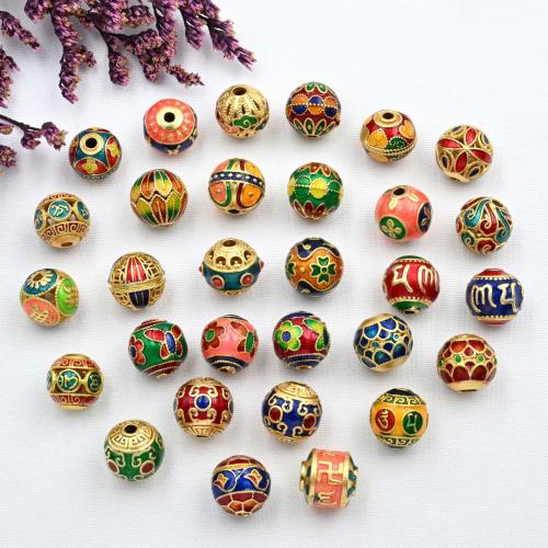 Entretoise de perles en laiton, Rond, DIY & styles différents pour le choix & émail, 10mm, Vendu par PC
