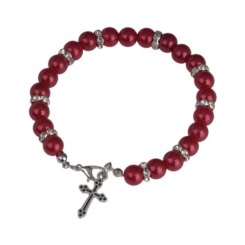 Harz-Perle Armband, mit Eisen & Zinklegierung, Kreuz, Modeschmuck & unisex & mit Strass, keine, Länge:ca. 18 cm, verkauft von PC