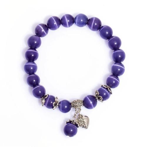 Katzenauge Armband, mit 304 Edelstahl, Herz, handgemacht, Modeschmuck & für Frau, keine, Länge:ca. 7 ZollInch, verkauft von PC