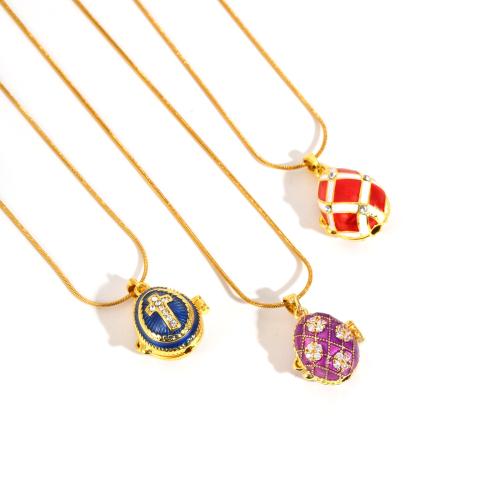 Messing Halskette, mit Verlängerungskettchen von 5cm, oval, goldfarben plattiert, verschiedene Stile für Wahl & für Frau & Emaille & mit Strass, Länge:ca. 40 cm, verkauft von PC