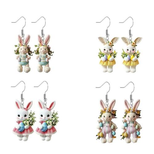 Acrylic Drop Earring, Rabbit, printing, fashion jewelry & different styles for choice & for woman, Sold By Pair