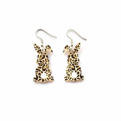 Acrylic Drop Earring, Rabbit, printing, fashion jewelry & for woman, 18x35mm, Sold By Pair