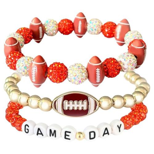 Zinklegierung Armband-Set, mit Harz & Acryl, handgemacht, unisex & mit Strass, keine, Länge:ca. 7 ZollInch, verkauft von setzen