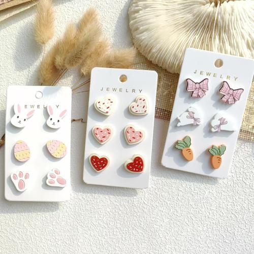 Acryl Ohrstecker Set, Spritzlackierung, Niedlich & drei Stücke & für Frau, 50x40mm, verkauft von setzen