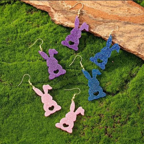 Acrylic Drop Earring, Rabbit, different styles for choice & for woman & hollow, Sold By Pair