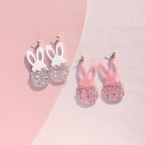 Acrylic Drop Earring, Rabbit, transparent & different styles for choice & for woman, Sold By Pair