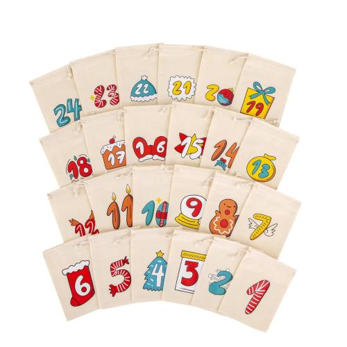 Постельное белье Сумка для шнурков, Прямоугольная форма, Рождественский дизайн, разноцветный, 100x150mm, 24ПК/указан, продается указан