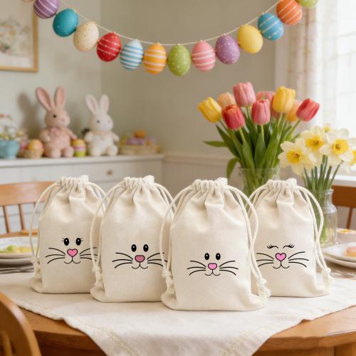 Cotton Drawstring Bag, Rectangle, printing, different designs for choice, 100x150mm, Sold By PC