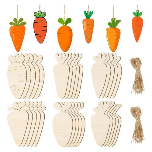 Hanging Ornaments, Wood, with Linen, Carrot, different quantity for choice & DIY, Sold By Set