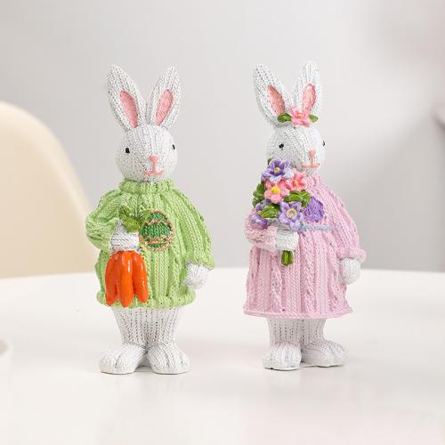 Resin Decoration, Rabbit, cute, more colors for choice, 65x65x150mm, Sold By PC