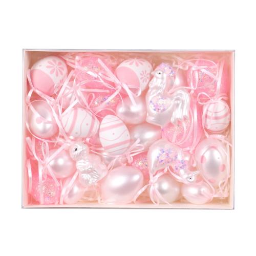 Polystyrene Easter eggs, Oval, brushwork, cute, more colors for choice, 245x185x60mm, 30PCs/Box, Sold By Box