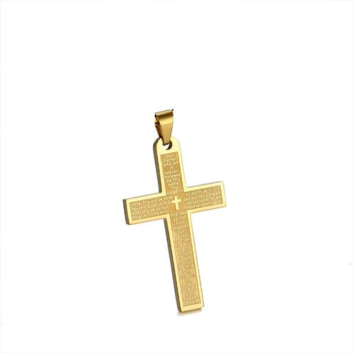Titanium Steel Pendants, Cross, plated, Unisex & different styles for choice, 30x50mm, 3PCs/Lot, Sold By Lot