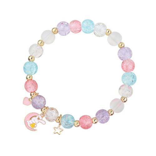 Glasperlen Armband, mit Zinklegierung, handgemacht, verschiedene Stile für Wahl & für Frau & Emaille, Länge:ca. 6-7 ZollInch, verkauft von PC