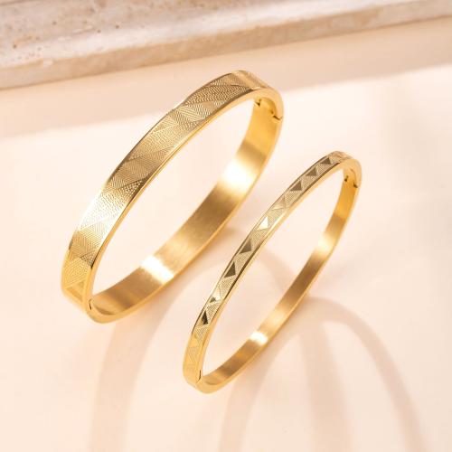 304 Stainless Steel Bangle, gold color plated, different styles for choice & for woman, Sold By PC