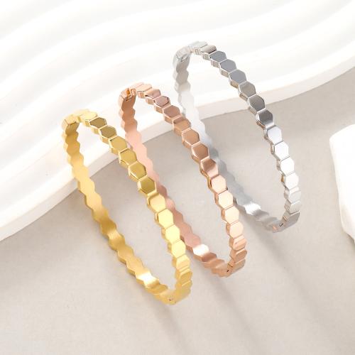 304 Stainless Steel Bangle, Vacuum Ion Plating, fashion jewelry & for woman, more colors for choice, Inner Diameter:Approx 60mm, Sold By PC