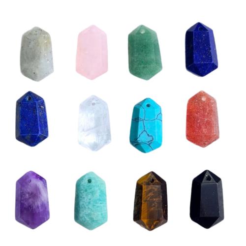 Gemstone Pendants Jewelry, Geometrical Pattern, DIY & different materials for choice & faceted, 30x20mm, Sold By PC