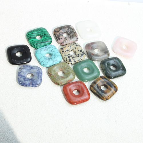Gemstone Pendants Jewelry, Square, DIY & different materials for choice, 30x30x6mm, Sold By PC