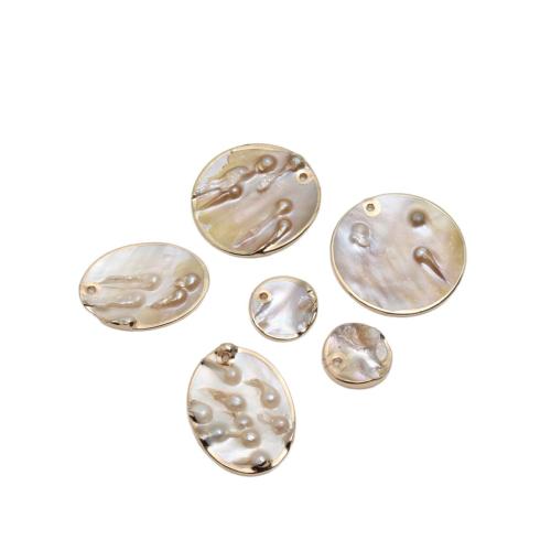 Muschel Anhänger, Süßwassermuschel, goldfarben plattiert, DIY & verschiedene Größen vorhanden, verkauft von PC