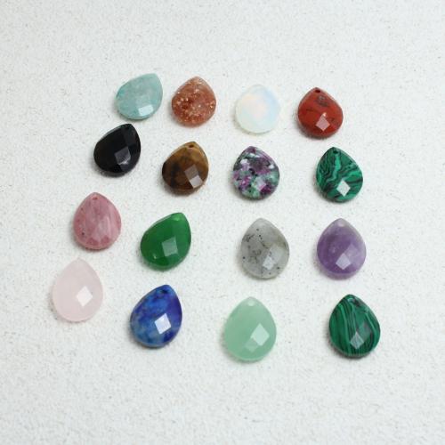 Gemstone Pendants Jewelry, Teardrop, polished, DIY & different materials for choice & faceted, 13x18x8mm, Sold By PC