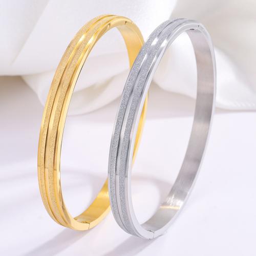 Titanium Steel Bangle, plated, for woman & frosted, more colors for choice, Inner Diameter:Approx 60mm, Sold By PC
