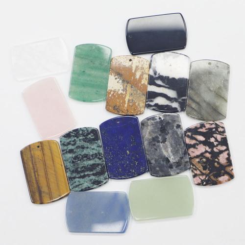 Gemstone Pendants Jewelry, Rectangle, polished, DIY & different materials for choice, 40x26x4mm, Sold By PC