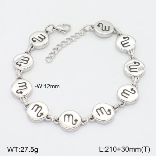 304 Stainless Steel Bracelet, with 3cm extender chain, 12 Signs of the Zodiac, polished, fashion jewelry & different designs for choice & for woman, original color, Length:Approx 21 cm, Sold By PC