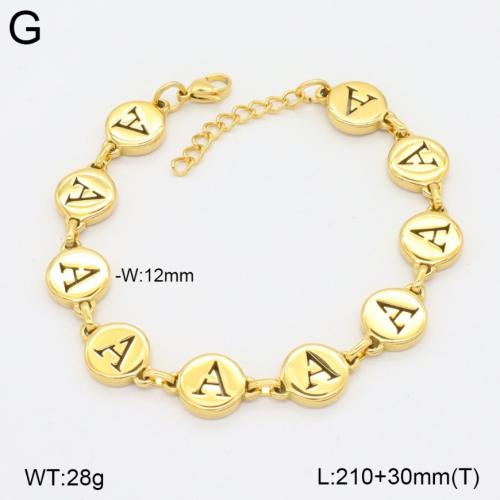 Acier inoxydable 304 bracelet, avec 3cm chaînes de rallonge, Lettre d’alphabet, Placage de couleur d'or, unisexe & modèles différents pour le choix & creux, Longueur:Environ 21 cm, Vendu par PC