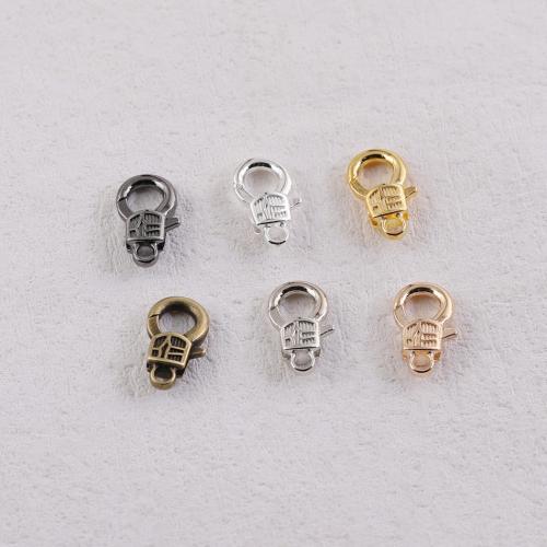 Zinklegierung Karabinerverschluss, plattiert, DIY, keine, 17x9mm, Bohrung:ca. 5mm, 2mm, 100PCs/Tasche, verkauft von Tasche