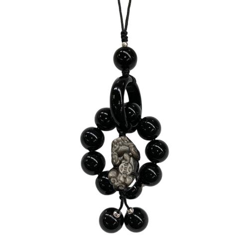 Plata+Obsidiana hecho a mano, unisexo & diferentes estilos para la opción, obsidian beads size 10mm, Vendido por UD