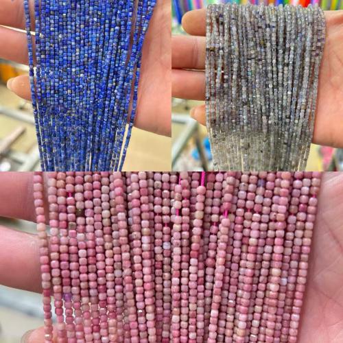 Perles bijoux en pierres gemmes, pierre gemme, cadre, poli, DIY & différents matériaux pour le choix & facettes, 2x2mm, Vendu par Environ 38 cm brin