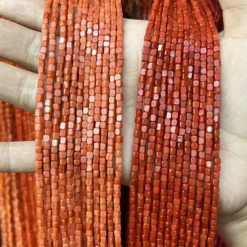 Sea Bamboo Coral Beads, Cube, DIY, more colors for choice, 3x3mm, Approx 120PCs/Strand, Sold By Strand