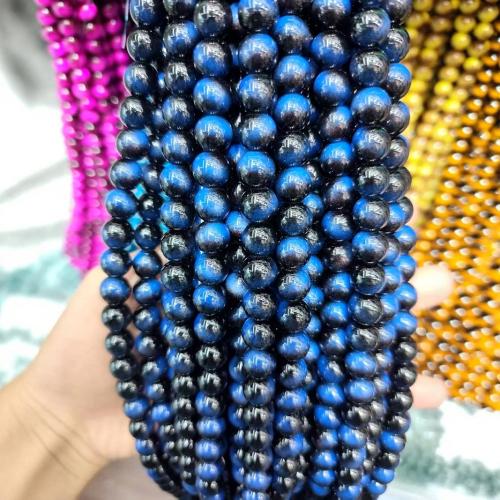 Модные  стеклянные бусинки, Стеклянный, Круглая, покрыт лаком, Имитация тигровый глаз & DIY & разный размер для выбора, Много цветов для выбора, продается Strand