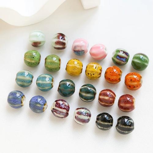 Printing Porcelain Beads, Round, hand drawing, DIY, more colors for choice, 12mm, 100PCs/Bag, Sold By Bag