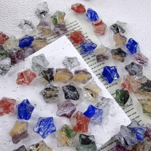 Lampwork de perlas de flor de interior, Cristal de murano, Estrella, Bricolaje, más colores para la opción, 15mm, agujero:aproximado 1mm, 100PCs/Bolsa, Vendido por Bolsa