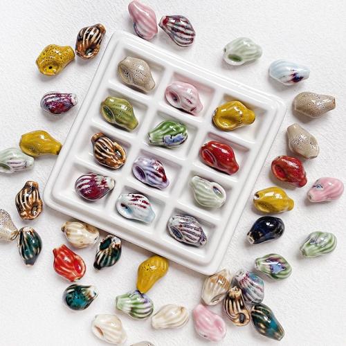 Abalorios de Porcelana, Concha, Bricolaje, más colores para la opción, 14x21mm, agujero:aproximado 2.8mm, 100PCs/Bolsa, Vendido por Bolsa