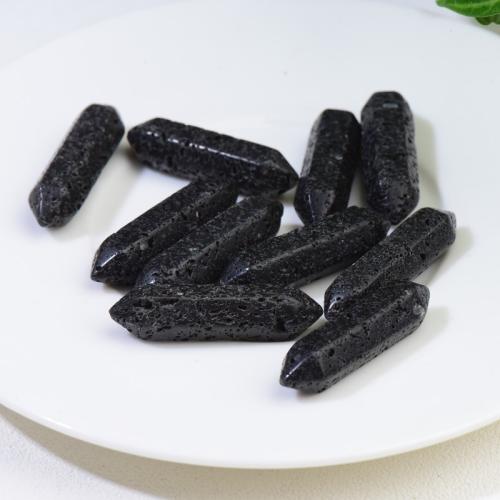 Perles de lave naturelle, lave volcanique, Motif géométrique, DIY, 9x32mm, Vendu par PC