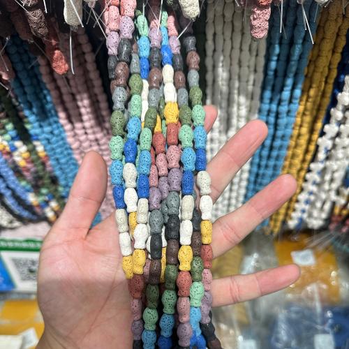 Natural Lava Beads, DIY, mixed colors, 9x14mm, Length:Approx 38 cm, Sold By PC