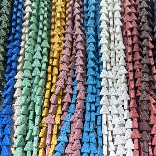 Natural Lava Beads, Triangle, DIY, more colors for choice, 14x13x5mm, Sold Per Approx 38 cm Strand