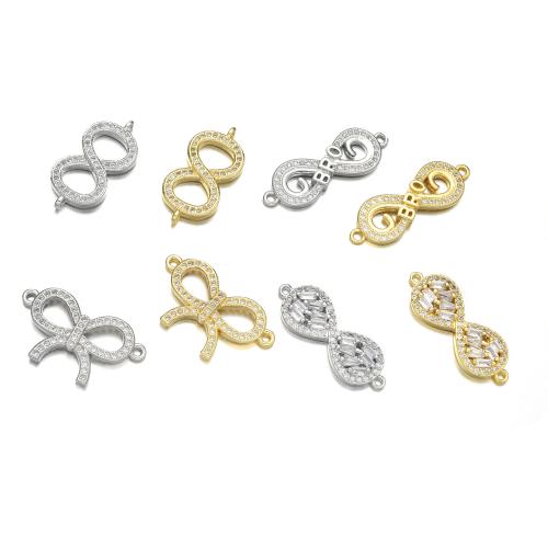 Befestiger Zirkonia Messing Schmuckverbinder, Unendliche, plattiert, DIY & verschiedene Stile für Wahl & Micro pave Zirkonia, verkauft von PC