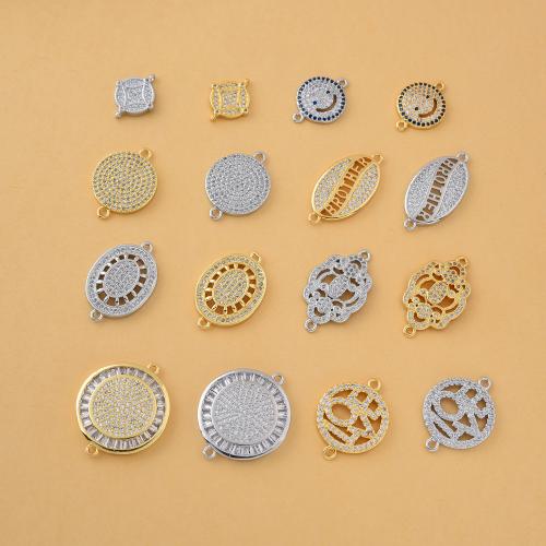 Cubic Zirconia Micro Pave Brass Connector, plated, DIY & different styles for choice & micro pave cubic zirconia, Sold By PC