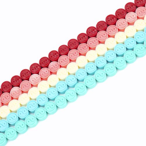 канифольные ювелирные бусины, канифоль, Плоская круглая форма, DIY, Много цветов для выбора, 10x10x5mm, Продан через Приблизительно 40 см Strand