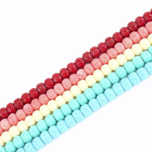 Resin Jewelry Beads, barrel, DIY & dragon vein, more colors for choice, 7x9x9mm, Sold Per Approx 39 cm Strand