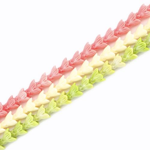 Resin Jewelry Beads, Flower, DIY, more colors for choice, 13x10x10mm, Sold Per Approx 38 cm Strand