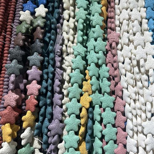 Natural Lava Beads, Star, DIY & different size for choice, more colors for choice, Sold Per Approx 38 cm Strand