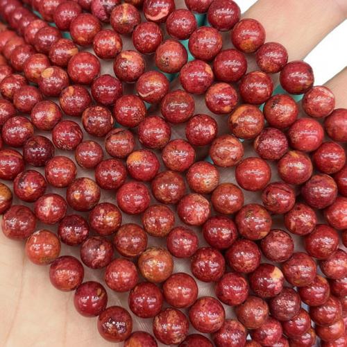Grass Coral Beads, Round, DIY & different size for choice, red, Sold Per Approx 38 cm Strand