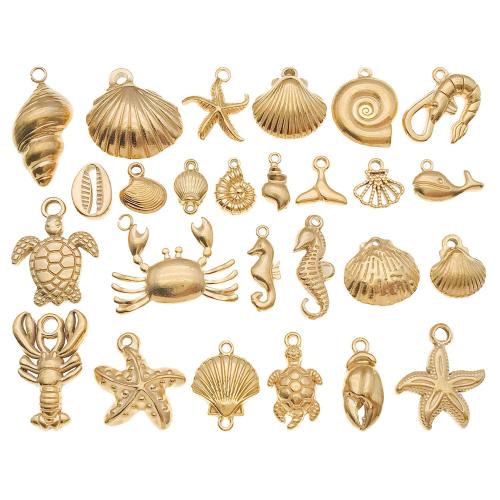 Stainless Steel Animal Pendants, 304 Stainless Steel, gold color plated, ocean design & DIY & different styles for choice, 10PCs/Bag, Sold By Bag